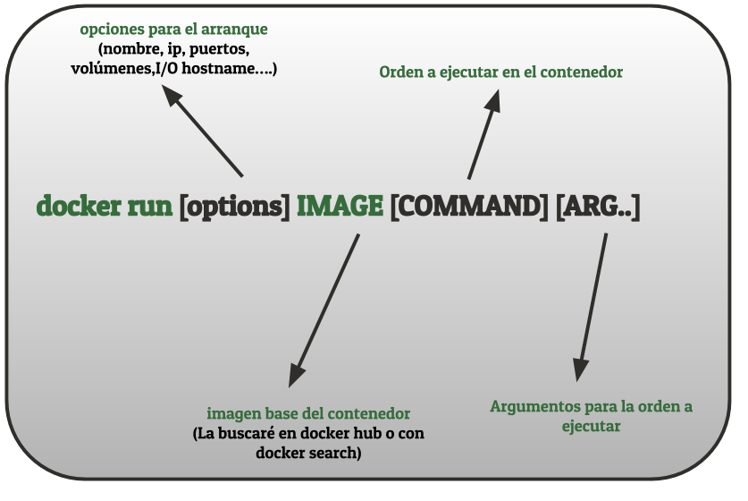 Estructura general docker run