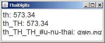 Screenshot of Sample ThaiDigits.java