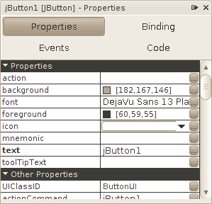 Button properties